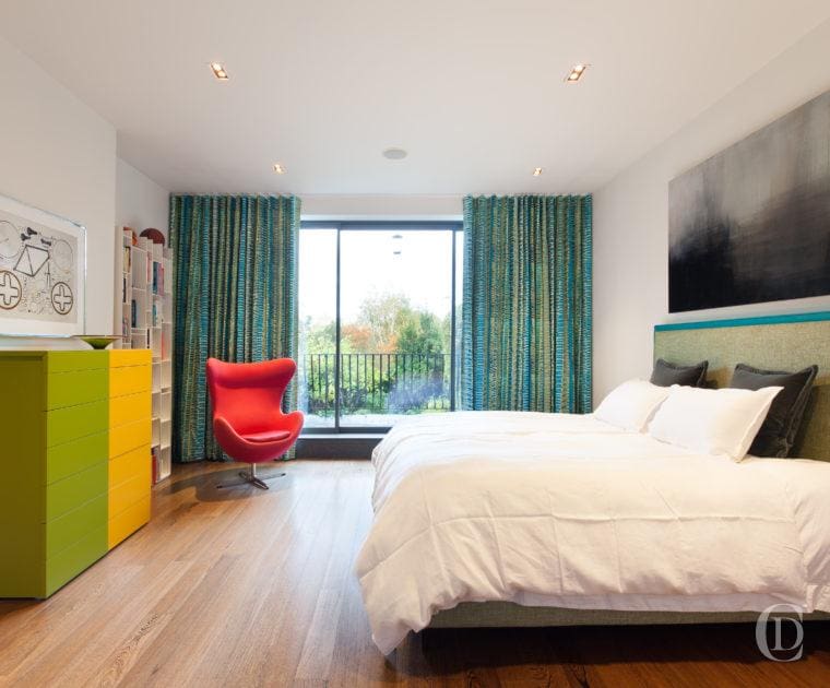 Bedroom Design | Colour consultation | Treca bed | Curtains